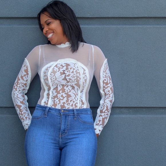 Everything Blossoms Boutique Tops - Mesh Bodysuit